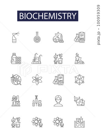 Biochemistry line vector icons and signs....のイラスト素材 [100959309] - PIXTA
