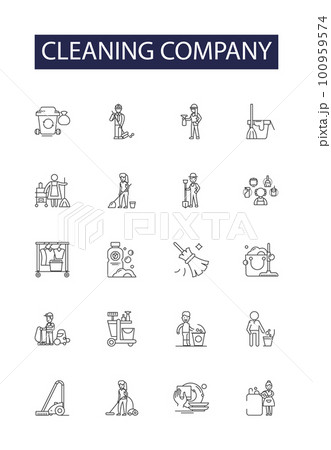 Cleaning company line vector icons and signs. Company, Services, Janitorial, Housekeeping, Commercial, Domestic, Hygiene, Facility outline vector illustration set Cleaning company line vector icons and signs. Company, Services, Janitorial, Housekeeping, Commercial, Domestic, Hygiene, Facility outline vector illustration set 100959574