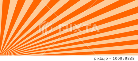 Sunrise or sunset rays pattern. Manga book page design. Orange radial lines coming from corner. Circus, festival or carnival background Sunrise or sunset rays pattern. Manga book page design. Orange radial lines coming from corner. Circus, festival or carnival background 100959838