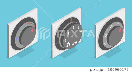 3D Isometric Flat Vector Conceptual Illustration of Climate Control Handle 100960175
