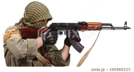mercenary with AK 47 100960525