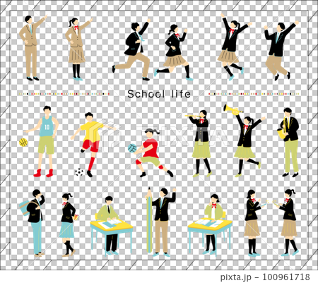 people enjoying school life 100961718