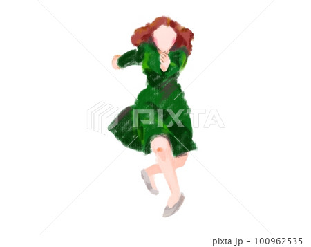 タップダンスをする女性ダンサー 100962535