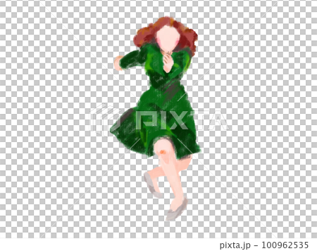 タップダンスをする女性ダンサー 100962535