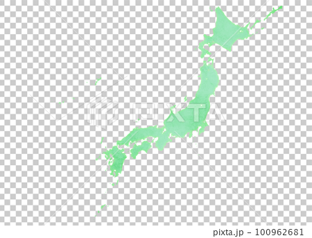 日本地図 新緑 若葉 青葉 100962681