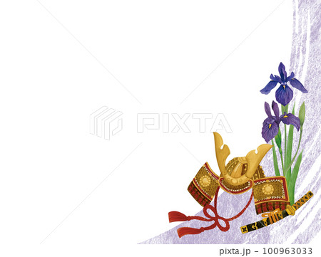 水彩で描いた五月人形の背景 100963033