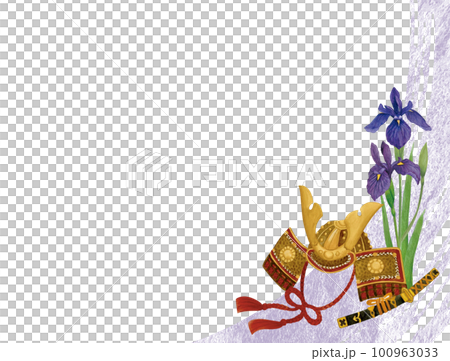 水彩で描いた五月人形の背景 100963033