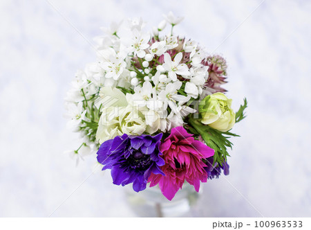 可憐をイメージした花束素材 可憐をイメージした花束素材 100963533