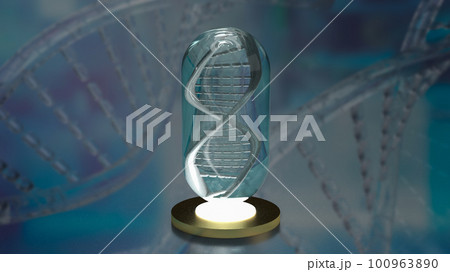 Dna in capsule for sci or education concept 3d rendering 100963890
