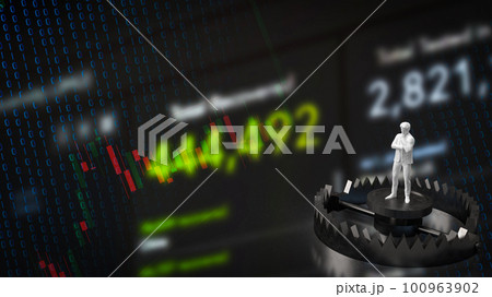 man on Bear Trap for Business concept 3d rendering 100963902