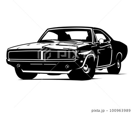 dodge challenger 1969 vector isolated on white background best side view for logo, badge, emblem, icon available in 10 eps. dodge challenger 1969 vector isolated on white background best side view for logo, badge, emblem, icon available in 10 eps. 100963989