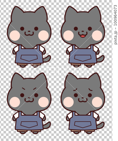 Black cat in an apron 100964073