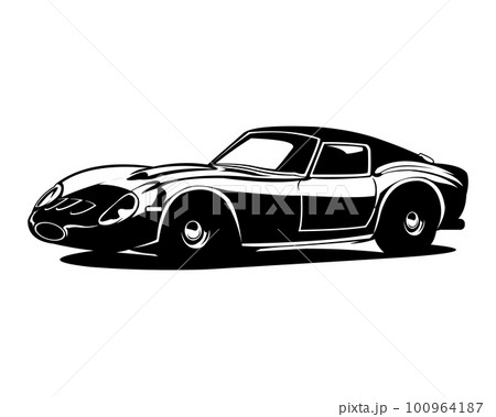 luxury car isolated on white background view from the front. Best for logos, badges and emblems.	 100964187