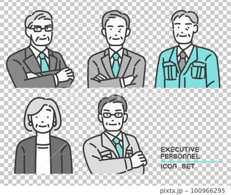 取締役や社長などのシニア経営者の上半身のベクターイラスト素材/管理職/作業服 取締役や社長などのシニア経営者の上半身のベクターイラスト素材/管理職/作業服 100966295