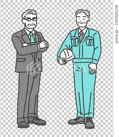 取締役や社長などのシニア経営者のベクターイラスト素材/管理職/作業服 取締役や社長などのシニア経営者のベクターイラスト素材/管理職/作業服 100966296