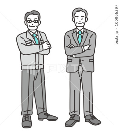 取締役や社長などのシニア経営者のベクターイラスト素材/管理職/作業服 取締役や社長などのシニア経営者のベクターイラスト素材/管理職/作業服 100966297