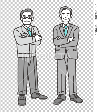 取締役や社長などのシニア経営者のベクターイラスト素材/管理職/作業服 取締役や社長などのシニア経営者のベクターイラスト素材/管理職/作業服 100966297
