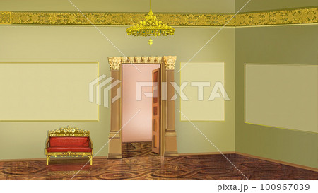 Hall in an art gallery or museum illustration 100967039