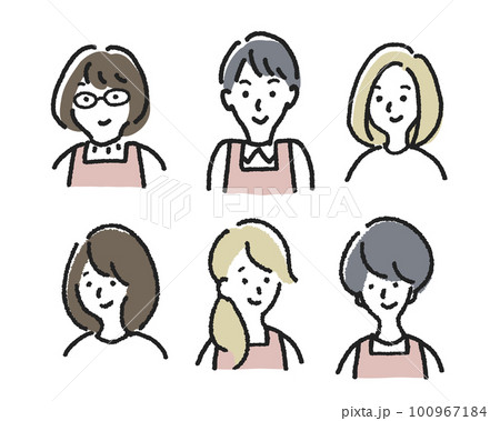 いろんな人のキャラクターイラスト素材 色違い いろんな人のキャラクターイラスト素材 色違い 100967184