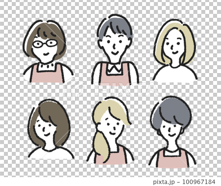 いろんな人のキャラクターイラスト素材 色違い いろんな人のキャラクターイラスト素材 色違い 100967184