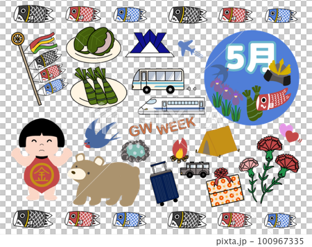 5月のイベントイラストセット 5月のイベントイラストセット 100967335