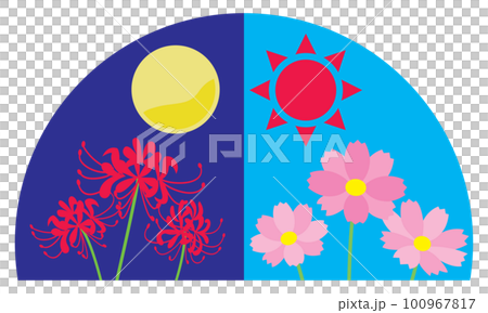 秋分の日のアイコンイラスト 秋分の日のアイコンイラスト 100967817