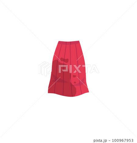 DIRT 100% スカート（Bright crimson skirt with big dirt spot flat 