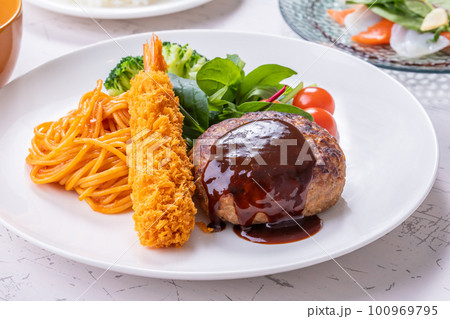 ハンバーグと野菜のランチ ハンバーグと野菜のランチ 100969795