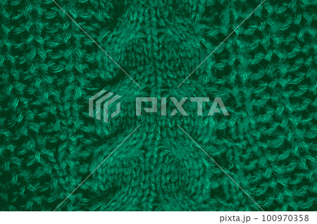 Organic knit texture with macro wool threads. 100970358