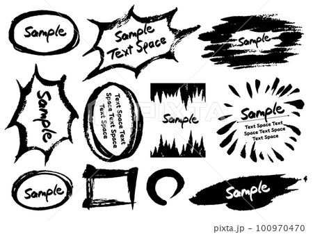 筆ペンで手描きした様々なフレームのイラスト素材 [100970470] - PIXTA