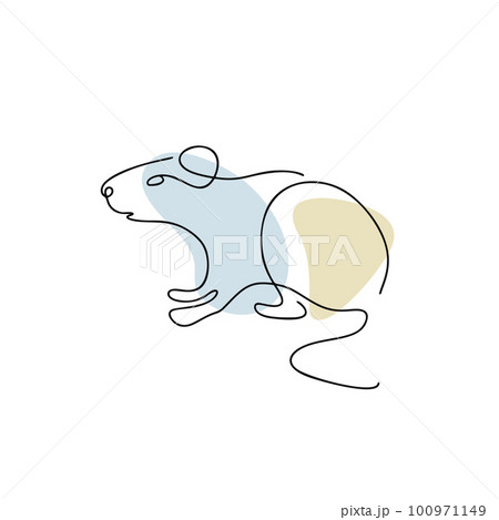 Chinese Zodiac symbol Mouse illustration in line 100971149