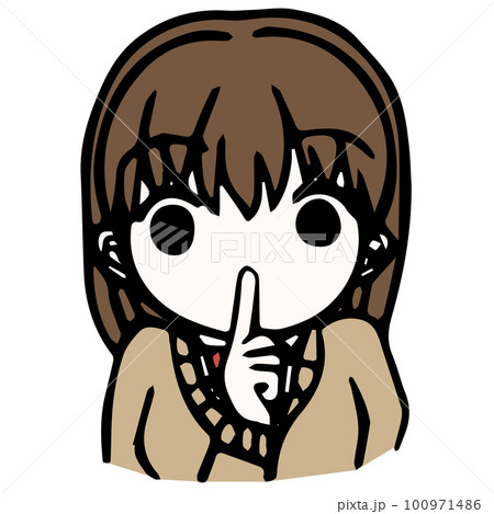 静かにしてと注意する女子学生 100971486