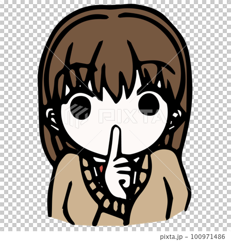 静かにしてと注意する女子学生 100971486