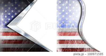 National Flags of the United States of America Isolated on White Background 100971595