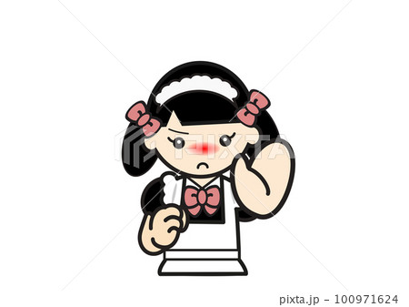 ストップポーズのメイドの女の子 100971624