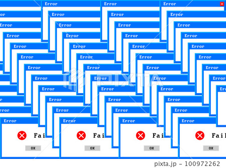 Old computer window, Critical error. Blank template window in retro style. Error message 100972262