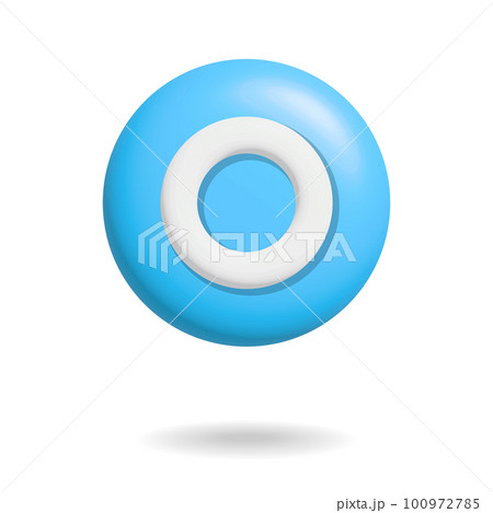 ぷっくりと膨らんだクレイ風3D丸アイコン 100972785