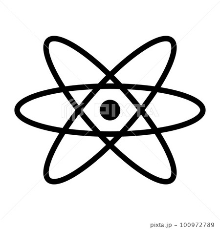原子のアイコン。原子核と電子。実験。ベクター。 原子のアイコン。原子核と電子。実験。ベクター。 100972789