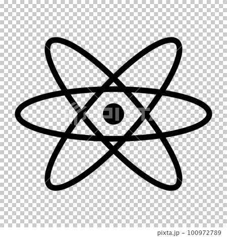 原子のアイコン。原子核と電子。実験。ベクター。 原子のアイコン。原子核と電子。実験。ベクター。 100972789