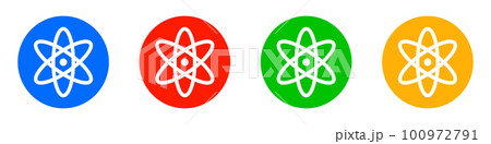 カラフルな原子のアイコンセット。ベクター。 カラフルな原子のアイコンセット。ベクター。 100972791