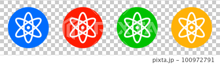 カラフルな原子のアイコンセット。ベクター。 カラフルな原子のアイコンセット。ベクター。 100972791