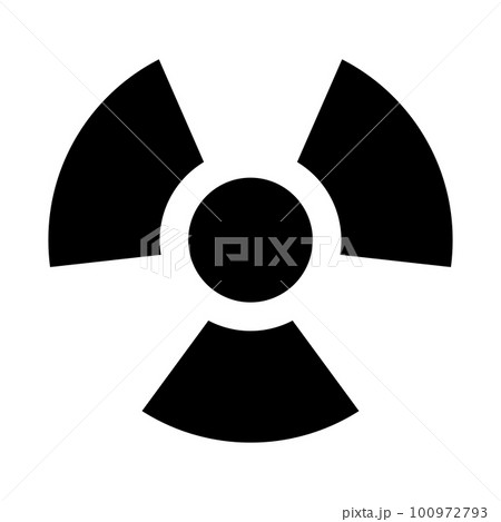 放射能ハザードのシルエットアイコン。放射線。ベクター。 100972793