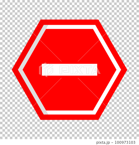 Hexagonal stop sign. no Trespassing. traffic regulation. vector. Hexagonal stop sign. no Trespassing. traffic regulation. vector. 100973103