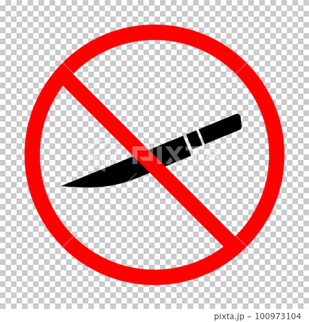 No kitchen knife icon. No knives allowed. vector. No kitchen knife icon. No knives allowed. vector. 100973104