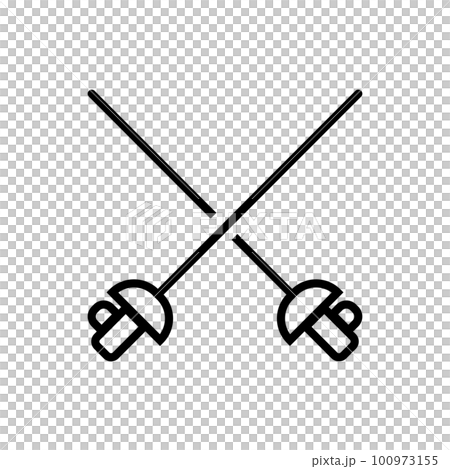 クロスしたフェンシングのエペアイコン。ベクター。 100973155