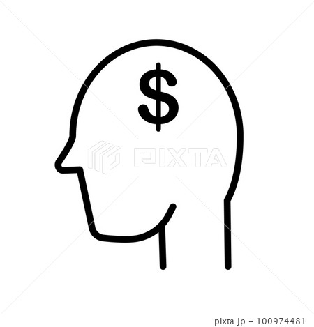 お金のことしか考えてない人。拝金主義。ベクター。 お金のことしか考えてない人。拝金主義。ベクター。 100974481