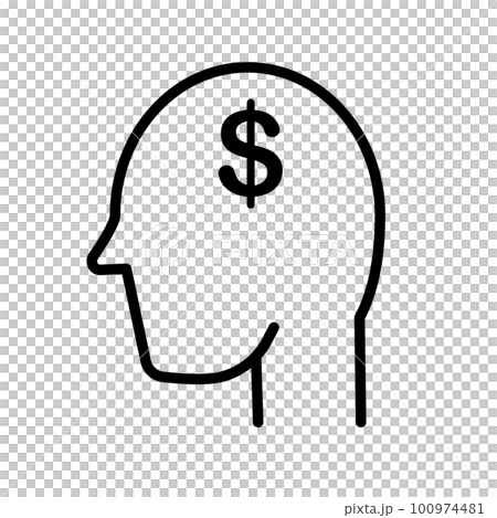 お金のことしか考えてない人。拝金主義。ベクター。 お金のことしか考えてない人。拝金主義。ベクター。 100974481