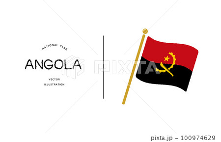 アンゴラの国旗アイコン ベクターイラスト 100974629