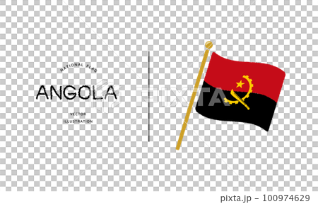アンゴラの国旗アイコン ベクターイラスト 100974629
