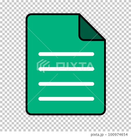 緑のファイルアイコン。データシート。電子データ。ベクター。 100974654